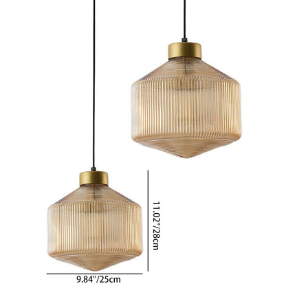 Contemporary Nordic Carbon Steel Textured Glass 1-Light Pendant Light For Living Room