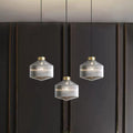 Contemporary Nordic Carbon Steel Textured Glass 1-Light Pendant Light For Living Room