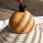 Modern Mid-century Wood & Cement Round Dome 1-light Pendant Light for Living Room BulbSquare