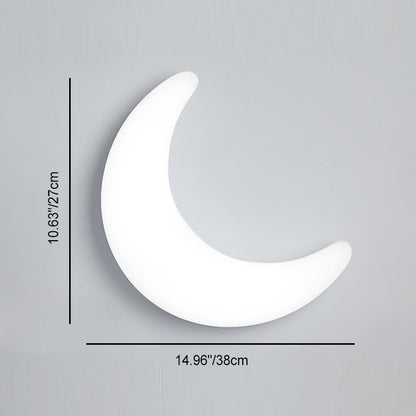 Modern Minimalist Iron & Acrylic Moon LED Wall Sconce Lamp For Kids Bedroom