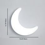 Modern Minimalist Iron & Acrylic Moon LED Wall Sconce Lamp For Kids Bedroom