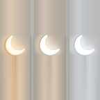 Modern Minimalist Iron & Acrylic Moon LED Wall Sconce Lamp For Kids Bedroom