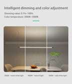 Dimmable LED Pendant Light - Industrial Aluminum Linear Lighting for Home Office SCON