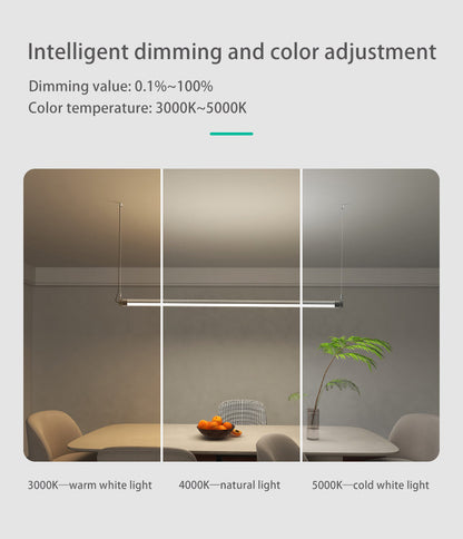 Dimmable LED Pendant Light - Industrial Aluminum Linear Lighting For Home Office