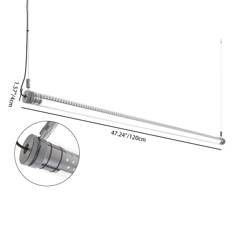 Dimmable LED Pendant Light - Industrial Aluminum Linear Lighting for Home Office SCON