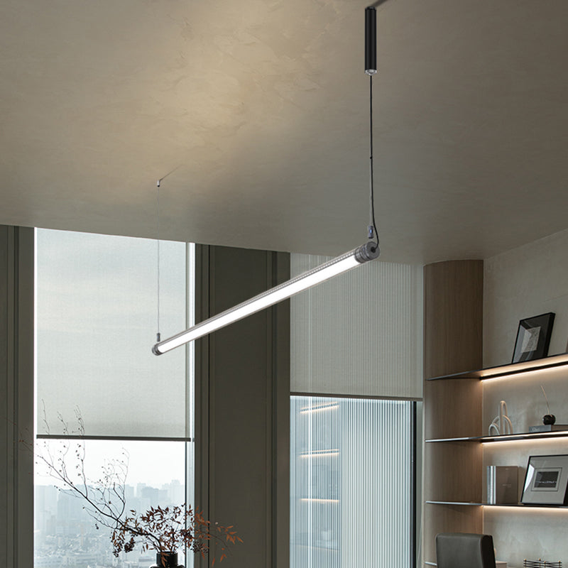 Dimmable LED Pendant Light - Industrial Aluminum Linear Lighting for Home Office SCON