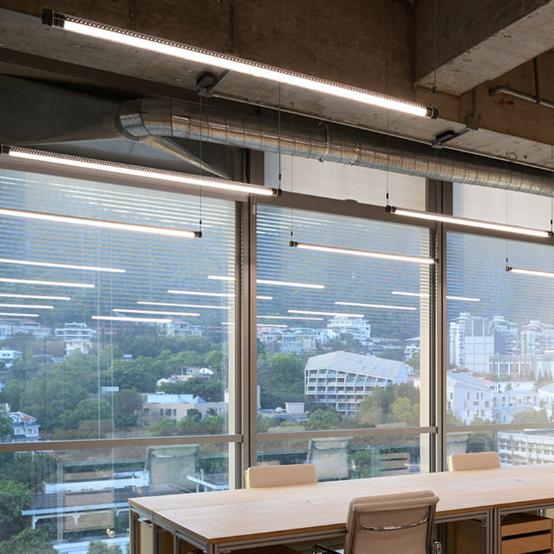 Dimmable LED Pendant Light - Industrial Aluminum Linear Lighting for Home Office SCON