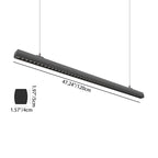 Anti-glare LED Hanging Linear Light - Modern Black Pendant Light for Home Office