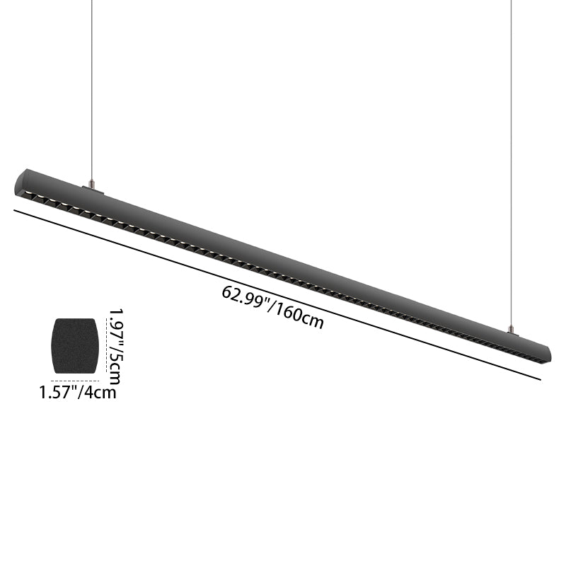 Anti-glare LED Hanging Linear Light - Modern Black Pendant Light for Home Office
