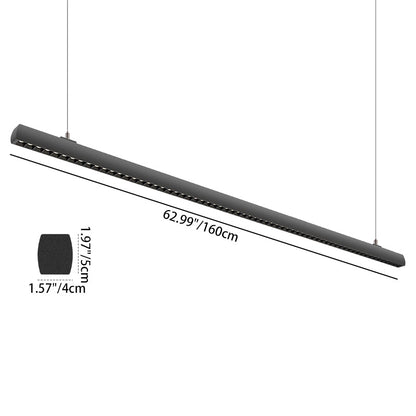 Anti-glare LED Hanging Linear Light - Modern Black Pendant Light for Home Office