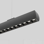 Anti-glare LED Hanging Linear Light - Modern Black Pendant Light for Home Office