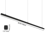 Anti-glare LED Hanging Linear Light - Modern Black Pendant Light for Home Office