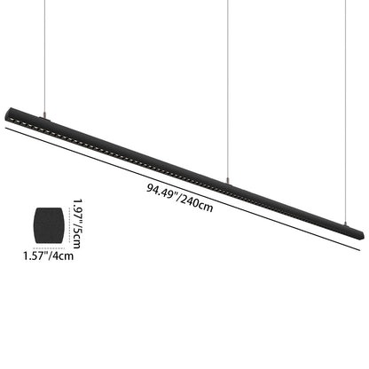 Anti-glare LED Hanging Linear Light - Modern Black Pendant Light for Home Office
