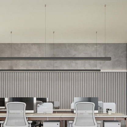 Anti-glare LED Hanging Linear Light - Modern Black Pendant Light for Home Office