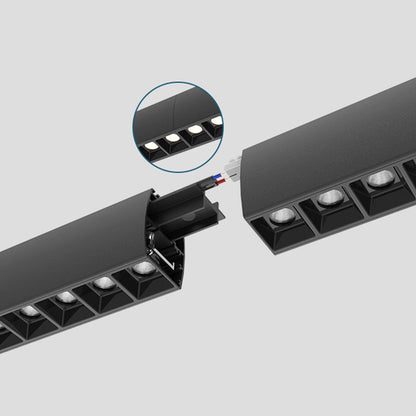 Anti-glare LED Hanging Linear Light - Modern Black Pendant Light for Home Office