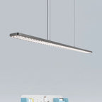 Full Spectrum Eye-Care LED Linear Pendant Light - Modern Dimmable Hanging Lamp For Kids Study & Home Office