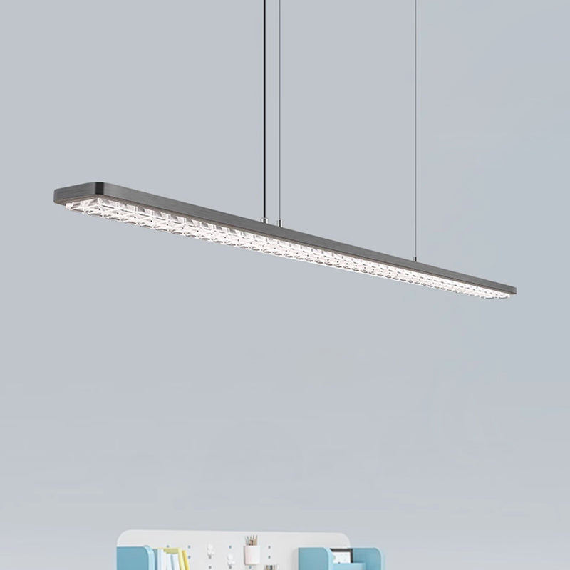 Full Spectrum Eye-Care LED Linear Pendant Light - Modern Dimmable Hanging Lamp For Kids Study & Home Office
