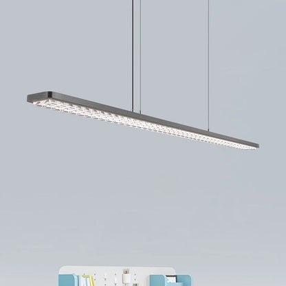 Full Spectrum Eye-Care LED Linear Pendant Light - Modern Dimmable Hanging Lamp For Kids Study & Home Office