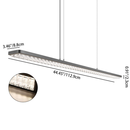 Full Spectrum Eye-Care LED Linear Pendant Light - Modern Dimmable Hanging Lamp For Kids Study & Home Office