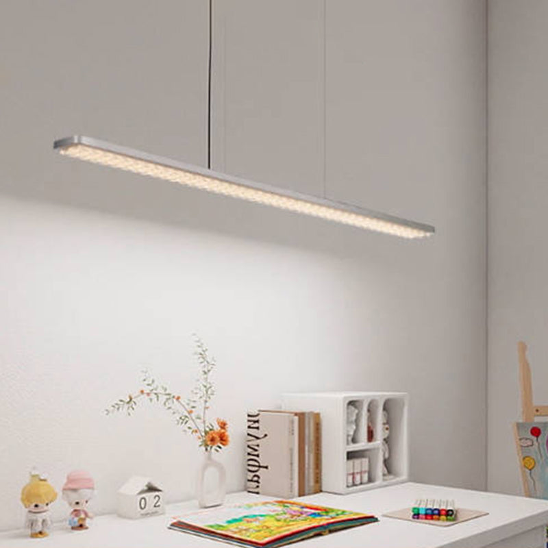 Full Spectrum Eye-Care LED Linear Pendant Light - Modern Dimmable Hanging Lamp For Kids Study & Home Office