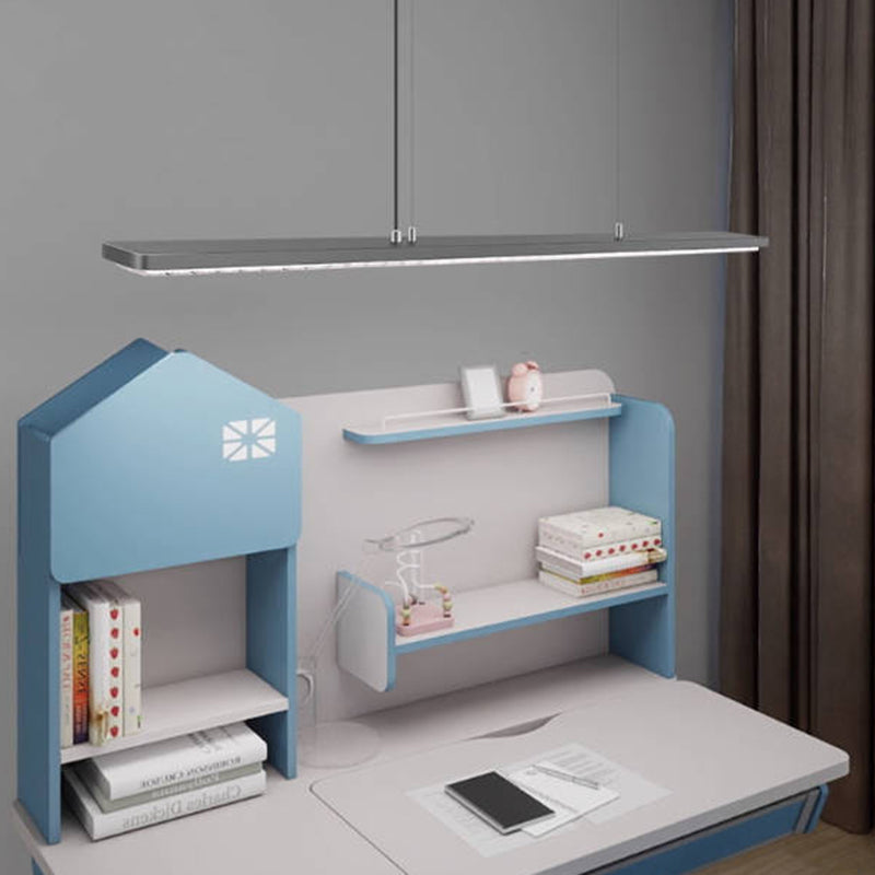 Full Spectrum Eye-Care LED Linear Pendant Light - Modern Dimmable Hanging Lamp For Kids Study & Home Office