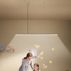 Full Spectrum Eye-Care LED Linear Pendant Light - Modern Dimmable Hanging Lamp For Kids Study & Home Office