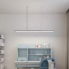 Full Spectrum Eye-Care LED Linear Pendant Light - Modern Dimmable Hanging Lamp For Kids Study & Home Office