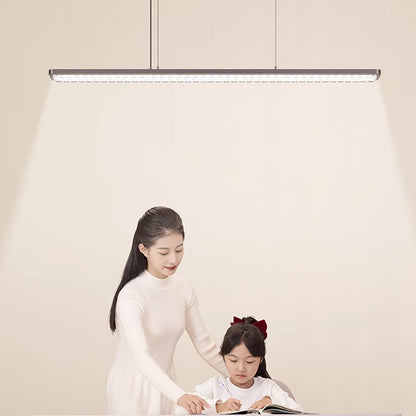 Full Spectrum Eye-Care LED Linear Pendant Light - Modern Dimmable Hanging Lamp For Kids Study & Home Office
