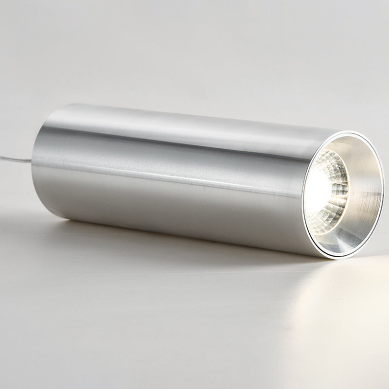 Industrial LED Cylinder Pendant Light - Adjustable Hanging Spot Light For Home Office & Reception