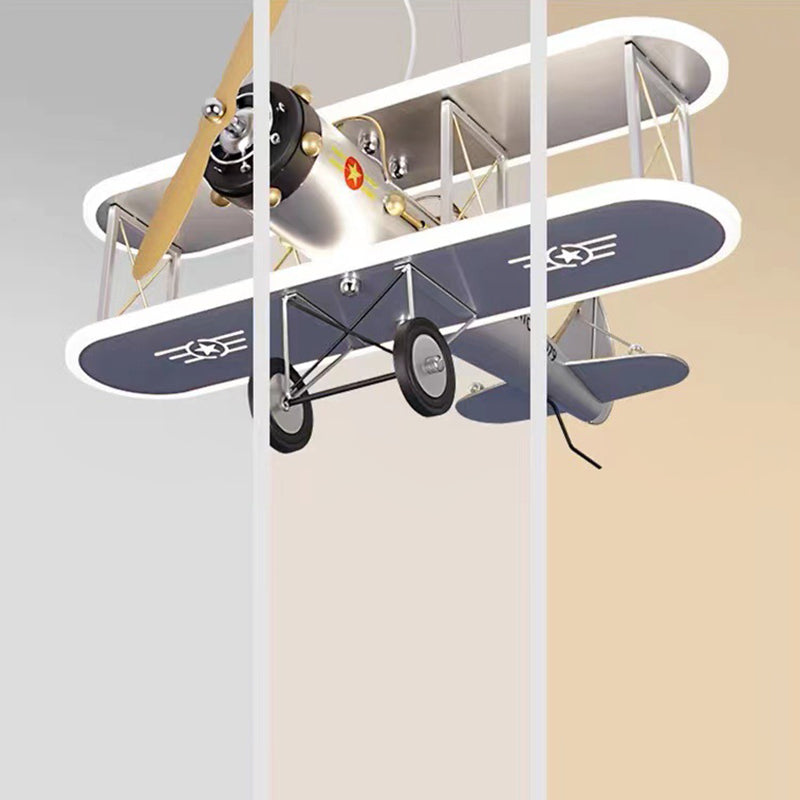 Lumendat Contemporary Creative Kid Iron Resin Acrylic Airplane LED Chandelier For Bedroom Lumendat