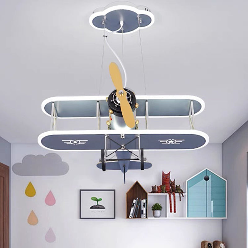 Lumendat Contemporary Creative Kid Iron Resin Acrylic Airplane LED Chandelier For Bedroom Lumendat