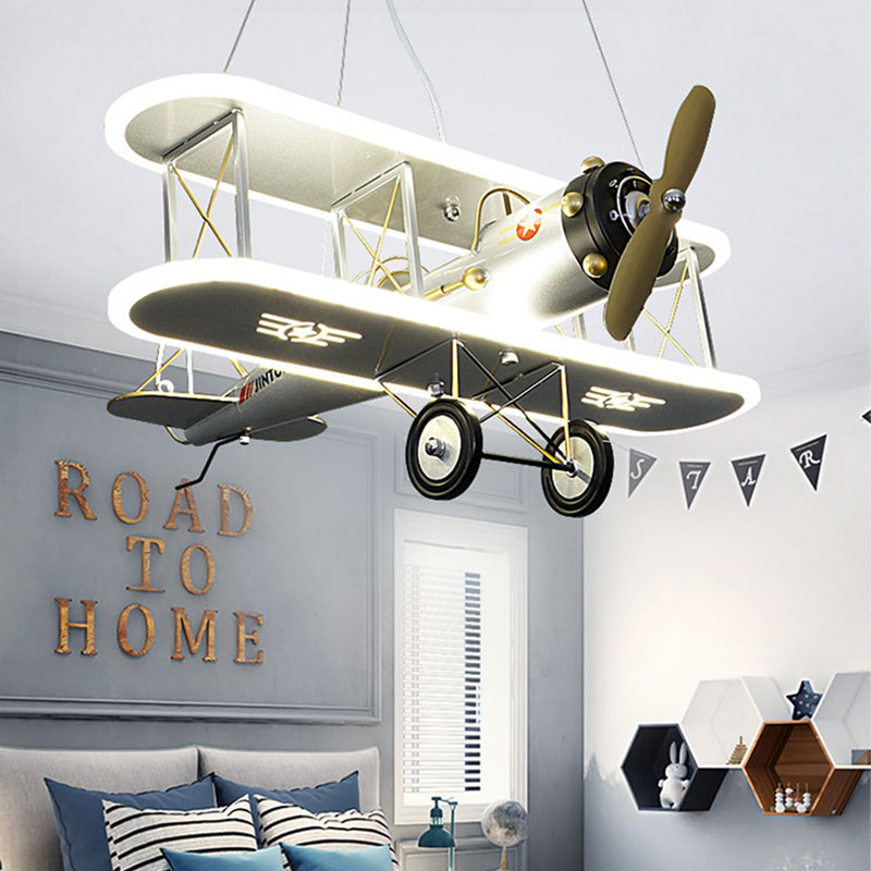 Lumendat Contemporary Creative Kid Iron Resin Acrylic Airplane LED Chandelier For Bedroom Lumendat