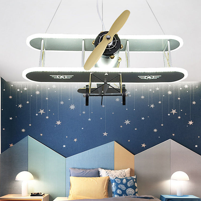 Lumendat Contemporary Creative Kid Iron Resin Acrylic Airplane LED Chandelier For Bedroom Lumendat
