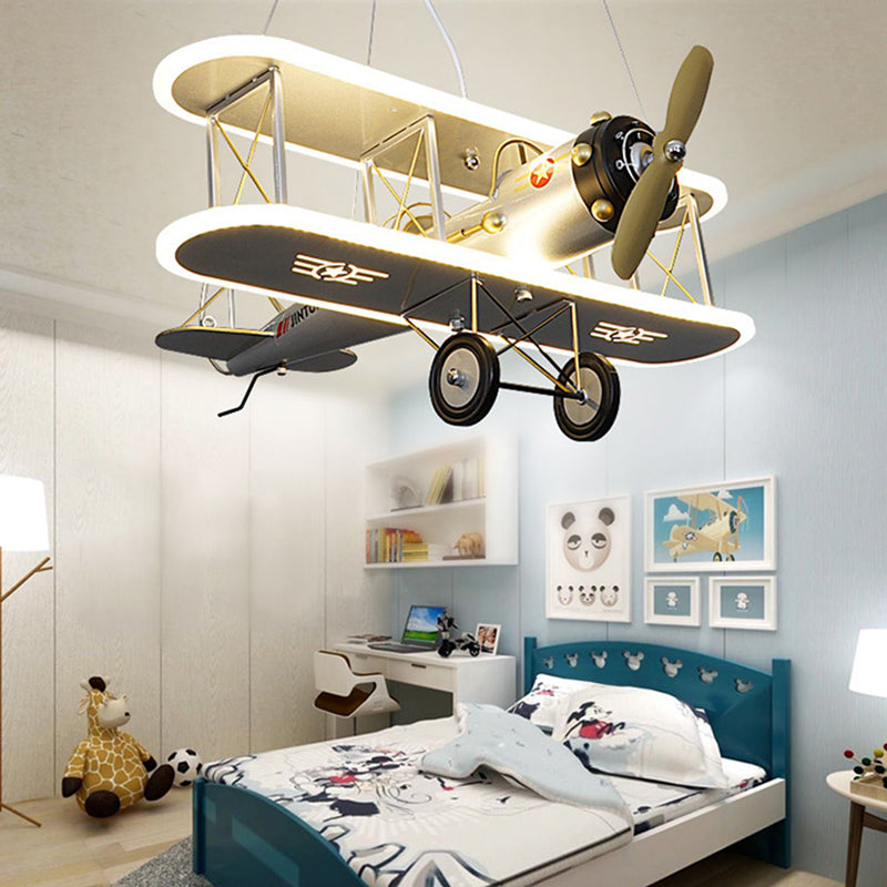 Lumendat Contemporary Creative Kid Iron Resin Acrylic Airplane LED Chandelier For Bedroom Lumendat