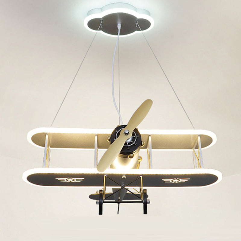Lumendat Contemporary Creative Kid Iron Resin Acrylic Airplane LED Chandelier For Bedroom Lumendat