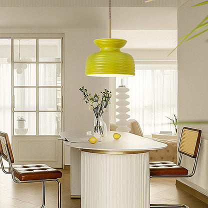 Traditional French Iron & Resin Round 1-Light Pendant Light For Dining Room