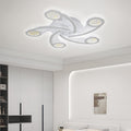 Contemporary Creative Metal & Acrylic Windmill Round LED Semi-Flush Mount Ceiling Light For Bedroom Living Room