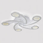 Contemporary Creative Metal & Acrylic Windmill Round LED Semi-Flush Mount Ceiling Light For Bedroom Living Room