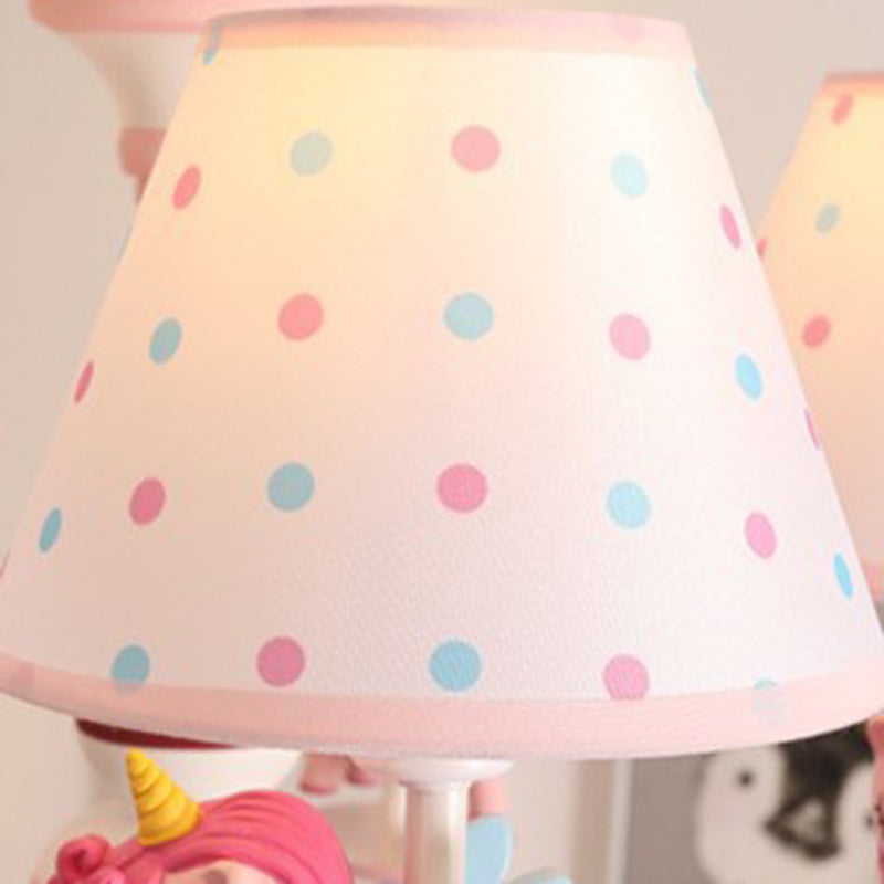 Lumendat Contemporary Creative Iron & Resin Round Tapered 5-Light Unicorn Chandelier For Kids Bedroom And Living Room Lumendat