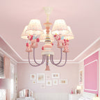 Lumendat Contemporary Creative Iron & Resin Round Tapered 5-Light Unicorn Chandelier For Kids Bedroom And Living Room Lumendat