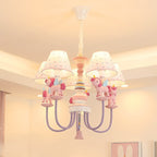 Lumendat Contemporary Creative Iron & Resin Round Tapered 5-Light Unicorn Chandelier For Kids Bedroom And Living Room Lumendat