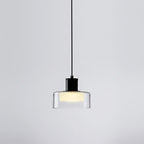 Contemporary Nordic Iron & Glass Cylinder LED Pendant Light for Bedroom & Living Room BulbSquare