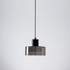 Contemporary Nordic Iron & Glass Cylinder LED Pendant Light for Bedroom & Living Room BulbSquare