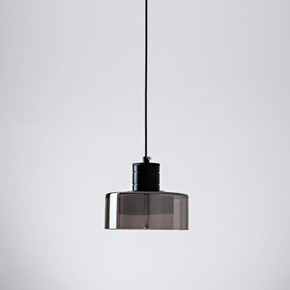 Contemporary Nordic Iron & Glass Cylinder LED Pendant Light for Bedroom & Living Room