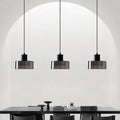 Contemporary Nordic Iron & Glass Cylinder LED Pendant Light for Bedroom & Living Room BulbSquare