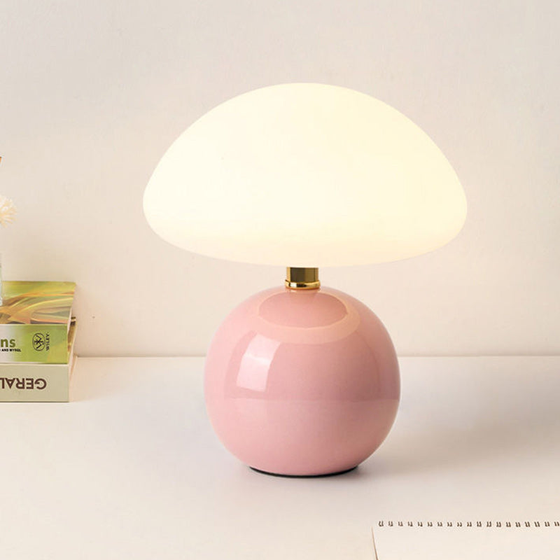 Modern Art Deco Ceramic & Rotational Molding Mushroom-Shaped LED Table Lamp For Bedroom & Living Room Lumendat