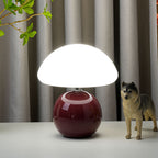 Modern Art Deco Ceramic & Rotational Molding Mushroom-Shaped LED Table Lamp For Bedroom & Living Room Lumendat