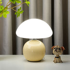 Modern Art Deco Ceramic & Rotational Molding Mushroom-Shaped LED Table Lamp For Bedroom & Living Room Lumendat