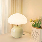 Modern Art Deco Ceramic & Rotational Molding Mushroom-Shaped LED Table Lamp For Bedroom & Living Room Lumendat