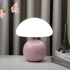 Modern Art Deco Ceramic & Rotational Molding Mushroom-Shaped LED Table Lamp For Bedroom & Living Room Lumendat